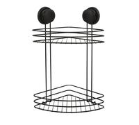 MSV Mensola angolare per doccia con ventose, in acciaio cromato, 31,5 x 31,5 x 40 cm