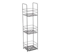 MSV Mensola da Bagno 3 Ripiani in Metallo Nero Opaco