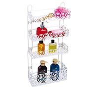 MSV Mensola Doccia a Parete 4 Ripiani, Colore Agadir, Bianco