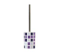 MSV Mosaiko Scopino da Bagno e Supporto, Acciaio Inox, Viola, Ø9,5 / Alto Total 37