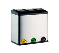 Pattumiera fabbricata in acciaio inox e plastica con finitura argentata MSV Diempi