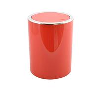 MSV - Pattumiera a pedale Kamaka con coperchio basculante - Capacità 6L - Ideale per bagni - Dimensioni Ø18,5 x 26 cm - Rosso