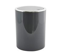 MSV - Pattumiera a pedale Kamaka con coperchio basculante - Capacità 6L - Ideale per bagni - Dimensioni Ø18,5 x 26 cm - Grigio scuro