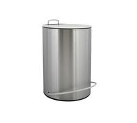 MSV Pattumiera a Pedale Unna in Acciaio Inox 5l-20,5X31,5cm in Bianco, 5 l