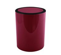 MSV - Pattumiera AS Kamaka 6L Berry - Bordeaux con Bordo Nero - 24.2 x 19 x 19 cm - Design Compatto per Cucina e Bagno - Coperchio Pratico - Uso Interno