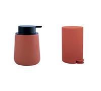 MSV Pattumiera Osaki 3L a Pedale con Dispenser Sapone Terracotta | Pattumiera e Dispenser Sapone · Set Bagno Coordinato · Colori Abbinati · Facile da Pulire