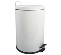 MSV - Pattumiera per cosmetici da bagno - Acciaio inossidabile con secchio interno rimovibile - Elegante pattumiera a pedale - Compatta e pratica - Bianco - 20L