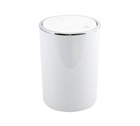 MSV, Pattumiera Ribaltabile in PP, Modello Kamaka, Pattumiera con Coperchio Basculante Rimovibile, Design Moderno Ideale per WC, Bagno, Ufficio, Rotonda, 6L, Bianco