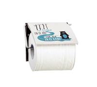 MSV - Porta Carta igienica a Parete - Acciaio Cromato e PS - Modello Rio - Dimensioni 13 x 15 x 11,5 cm - Blu e Bianco - Design Moderno e Pratico per Il Bagno