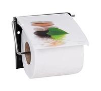 MSV - Porta Carta igienica a Parete - PS e Acciaio Cromato - Modello Lingga - Dimensioni 13 x 15 x 11,5 cm - Multicolore - Ideale per riporre Accessori da Doccia e da Bagno