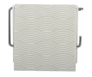 MSV - Porta Carta igienica a Parete - PS e Acciaio Cromato - Modello Wave - Dimensioni 13 x 15 x 11,5 cm - Beige - Design Elegante e Funzionale per Il Bagno