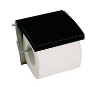 MSV Porta Carta igienica in Acciaio Inox/MDF, Inossidabile, Nero Scintillante