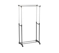 MSV Porta Rotolo per Vestiti in Acciaio Inox, con Doppia Bar, Colore: Argento