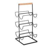 MSV Portabottiglie Elie Industrial Design in legno e acciaio, nero opaco