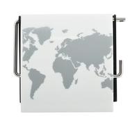 MSV Portarotolo da Parete PS e Acciaio Cromato Mappa del Mondo
