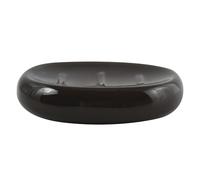 MSV - Portasapone in Ceramica Java - Portasapone - 12 x 9 cm - Nero - Design Moderno per Il Bagno - Superficie Facile da Pulire - Ideale per Tutti i Tipi di Sapone