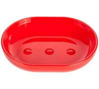 MSV - Portasapone PS Inagua - Design Moderno per Il Bagno - Dimensioni 13 x 10 x 3 cm - Rosso - Materiale Resistente all'Acqua - Ideale per Tutti i Tipi di Sapone