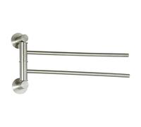 MSV Portasciugamani Doppio da Parete in Acciaio Inox Spazzolato SIWA