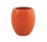 MSV - Portaspazzolino Java - Bicchiere - Ø 7,5 x 11,5 cm - Arancione - Design Moderno per Il Bagno - Superficie Facile da Pulire - Ideale per spazzolini e Accessori