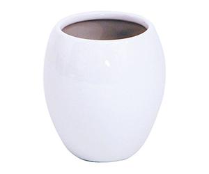 MSV - Portaspazzolino Java - Bicchiere - Ø 7,5 x 11,5 cm - Bianco - Design Moderno per Il Bagno - Superficie Facile da Pulire - Ideale per spazzolini e Accessori