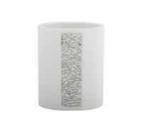 MSV Portaspazzolino Luanda, Tessuto, Bianco Lucido, 6 x 10 cm