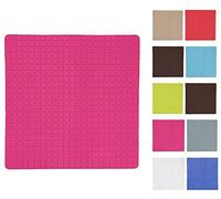 MSV Quadro Tappetino Doccia in Gomma Antiscivolo 54x54cm Fucsia