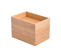 MSV - Scatola Organizer Versatile - 2 Scomparti Impilabili - Linea ISALYS - Contenitore Make-up, Gioielli, Accessori - Bambù Ecologico - Beige