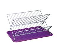 MSV Scolapiatti Pieghevole Vassoio in Acciaio Cromato, Viola