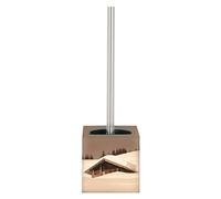 MSV Scopino per WC MDF e Supporto in Acciaio Inossidabile Cottage Quadrato Seppia