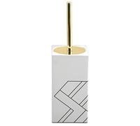 MSV Monolithic-Scopino per WC, in Ceramica, Colore: Bianco/Oro, Nero, 9x39cm