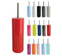 MSV Scopino WC Porta scopino “Inagua” Set WC da appoggio in polistirolo Scopino con Manico in Acciaio Inox Rosso