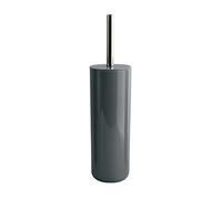 MSV Scopino WC Porta scopino “Inagua” Set WC da appoggio in polistirolo Scopino con Manico in Acciaio Inox Grigio