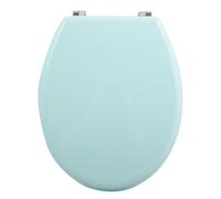 MSV - Sedile e coperchio per WC a forma di cuore in MDF verde pastello - Cerniere in acciaio inossidabile - 43 x 37 x 5 cm - Superficie facile da pulire - Antiscivolo - Adatto a WC standard