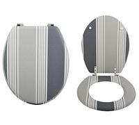 Sedile WC MSV Cardiff Bamboo con cerniere in acciaio inossidabile di alta qualità e stabili