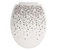 MSV, Sedile WC in Polipropilene di Alta qualità, Design Brest, Colore Tortora, con Cerniere in plastica, Ideale per Un Bagno Moderno - Misura Standard