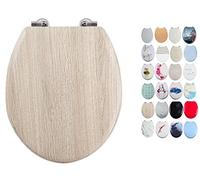 MSV Sedile WC MDF Effetto Legno - Cerniere in Acciaio Inox