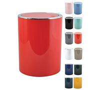 MSV Pattumiera 6 Litri, in plastica ABS, Collezione KAMAKA, Colore Rosso, Ø18,5 x 26 cm