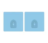 MSV Set 2 Ganci da Muro Adesivi Riposizionabili, Azzurro