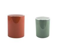 MSV - Set 2 Pattumiere Kamaka - Terracotta/Verde Basilico | 2 Pattumiere Coordinate · Set Bagno Coordinato · Colori Abbinati · Facile da Pulire