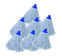 MSV Set 24 Frange di Ricambio per Mop in Cotone Bianco da 250gr - Punta Esagonale