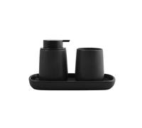 MSV Set 3 Accessori Bagno in Ceramica MAONIE Nero Opaco