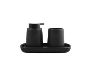 MSV Set 3 Accessori Bagno in Ceramica MAONIE Nero Opaco