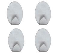 MSV Set 4 Ganci Adesivi da Muro in Acciaio Inox