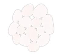 MSV Set 4 Tappetini Doccia o Bagno Antiscivolo Ciottoli in PVC 12x13 cm Bianco