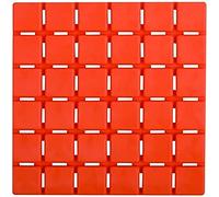 MSV Set 5 Tappetini Doccia o Bagno Antiscivolo Quadro Gomma 13x13 cm Arancione