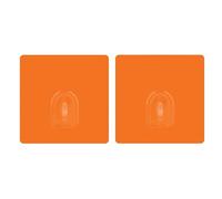 MSV Set da 2 Ganci da Muro Adesivi Riposizionabili Arancio