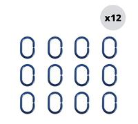 MSV Set di 12 Anelli per Tenda da Doccia, Blu Scuro