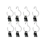 MSV - Set di 12 Appendini in Acciaio Rivestito in Plastica per Cinture, Cravatte e Accessori - Soluzione Antiscivolo, Robusta e Pratica - 19,5 x 13,5 cm - Grigio