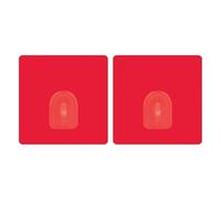 MSV Set di 2 Ganci da Muro Adesivi Riposizionabili Rossi