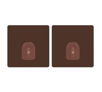 MSV Set di 2 Ganci da Parete Adesivi Riposizionabili, Cioccolato
